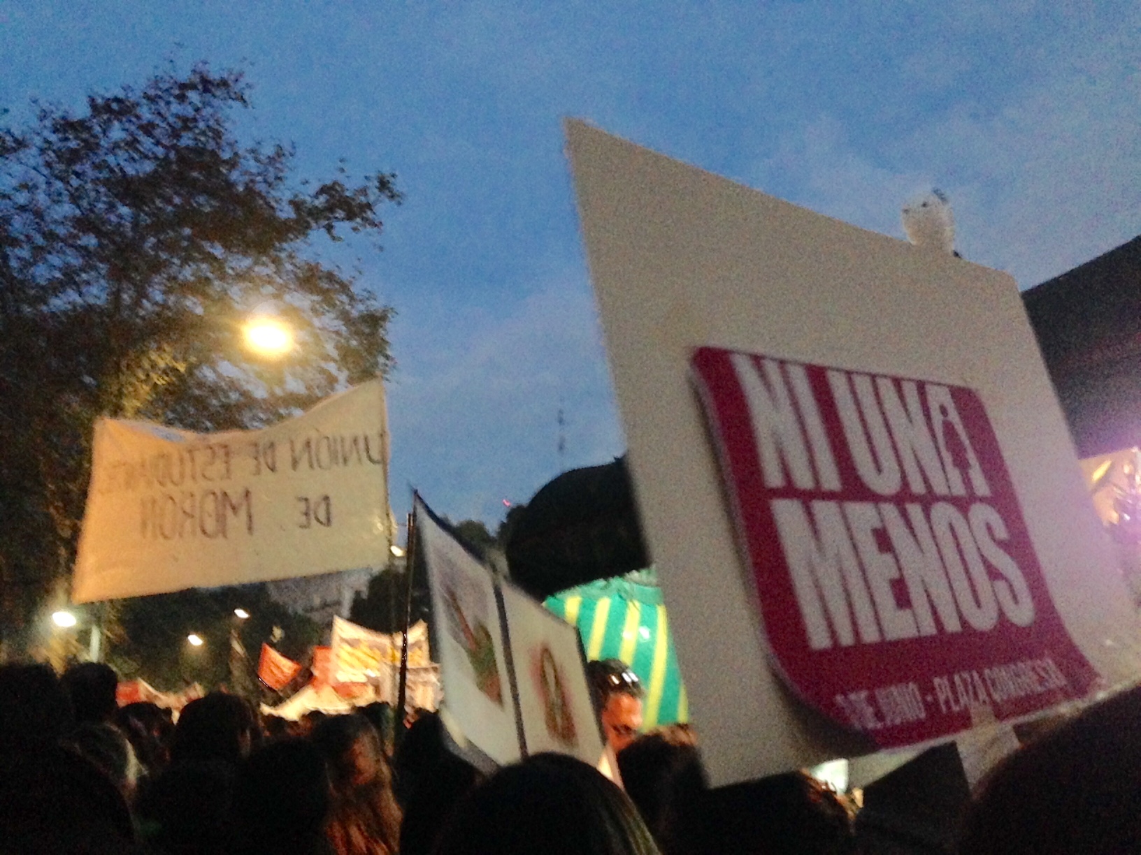 Photo Credit: Fiona Gilligan.  The recognizable #NiUnaMenos logo has become commonplace throughout the country. 